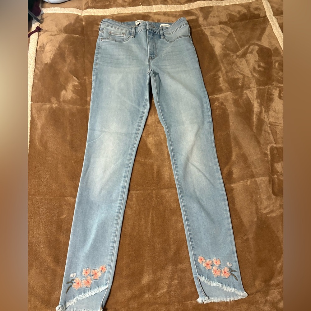William Rast Light Blue Floral Skinny Jeans